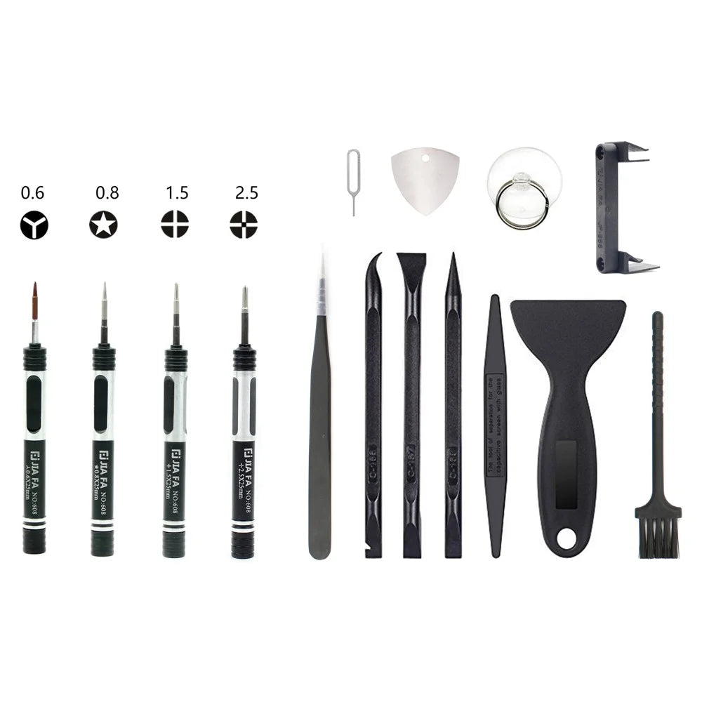 JF-8127 Precision 15-in-1 Screwdriver Pry Clamp Tool Mobile Tablet Disassemble Repair Kit - 1