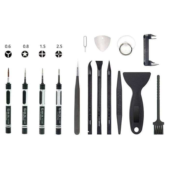JF-8127 Precision 15-in-1 Screwdriver Pry Clamp Tool Mobile Tablet Disassemble Repair Kit - 1