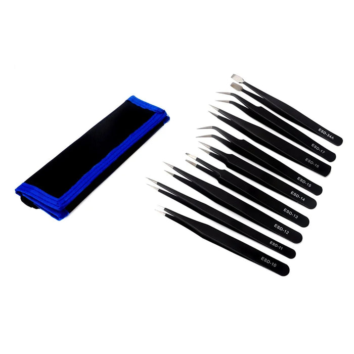 JF-8142 Portable Professional 9-in-1 Anti-static Tweezers Set Kit - 2