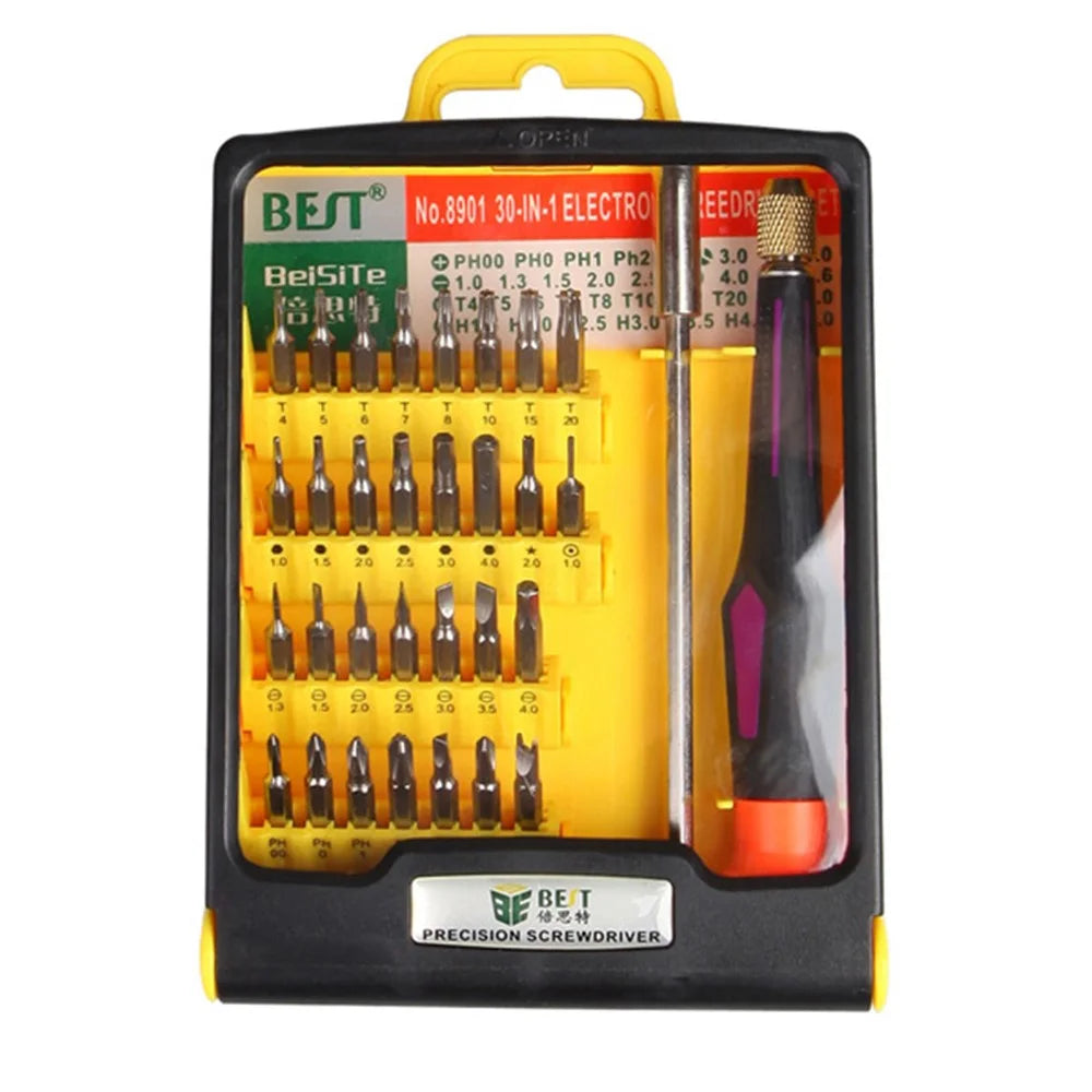 BEST BST-8901 30 in 1 Multipurpose CR-V Screwdriver Repair Set Screwdriver Tool Kit for Phone PC Repair - 1