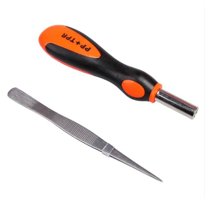 BEST BST-8902 30 in 1 Multipurpose Repair CR-V Screwdriver Tweezer Set Tools Kit for Phone PC Repair - 4
