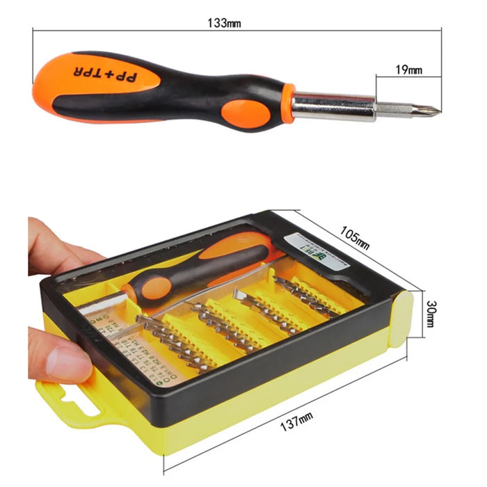 BEST BST-8902 30 in 1 Multipurpose Repair CR-V Screwdriver Tweezer Set Tools Kit for Phone PC Repair - 7