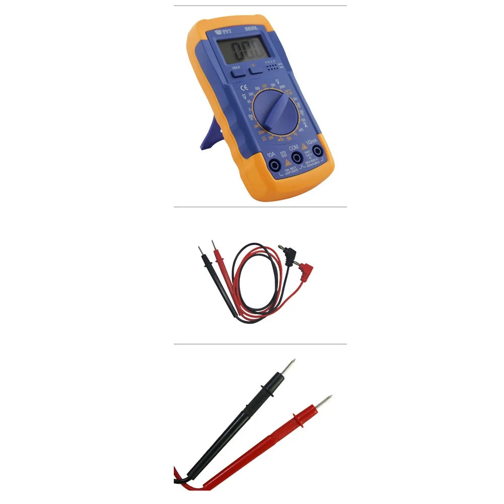 BEST BST-B830L LCD Display Digital Multimeter Handheld AC / DC Tester - Blue + Orange - 5