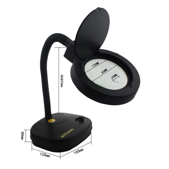 BEST BST-208L Adjustable Brightness 2.7W LED Lamp 2X/10X Magnifying Glass - AC 110V - 2