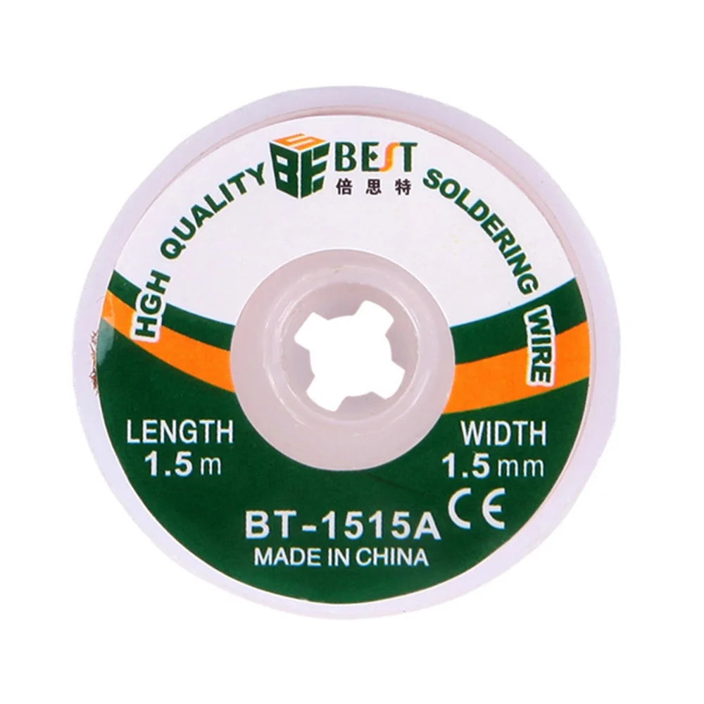 BEST BT-1515A 1.5mmx1.5m Copper Alloy Tin Removing Soldering Braided Wick Wire - 2