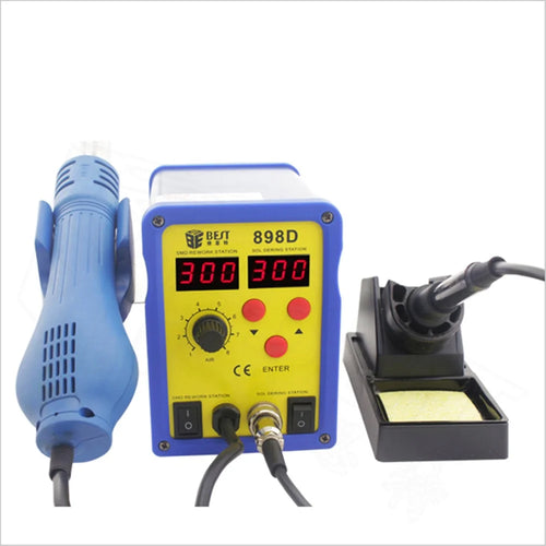 BEST BST-898D Dual LED Display Screen Hot Air Heat Gun and Soldering Iron Station for Soldering - 220V - 1