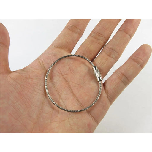 10Pcs/Set AOTU Stainless Steel EDC Keychain Split Cable Key Ring Cable Loops - 2