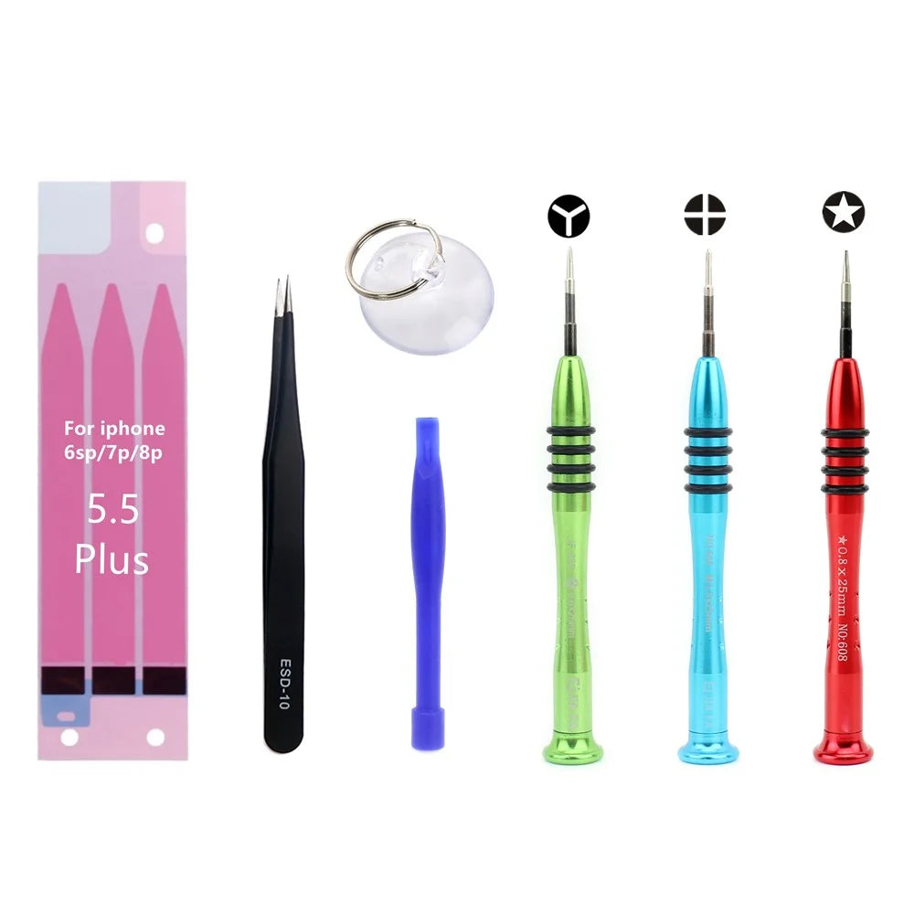 JF-8163 7-in-1 Battery Adhesive Sticker Screwdriver Repair Tool Set for iPhone 8 Plus - 1