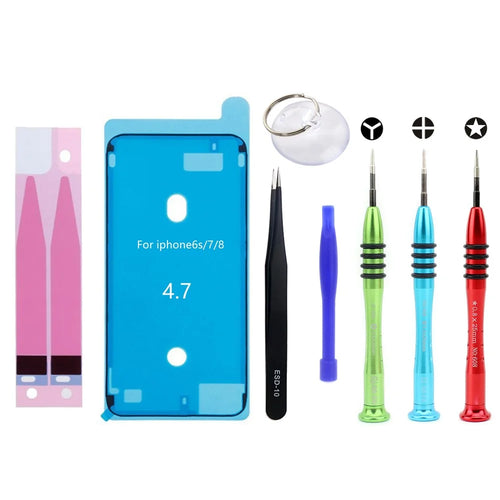JF-8164 8-in-1 Battery Adhesive Sticker + Waterproof Adhesive Sticker Screwdriver Repair Tool Kit for iPhone 8 4.7 Battery - 1