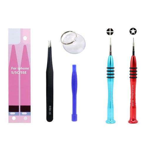 JF-8165 6-in-1 Battery Adhesive Sticker Screwdriver Repair Tool Set for iPhone 5 / 5c / SE - 1