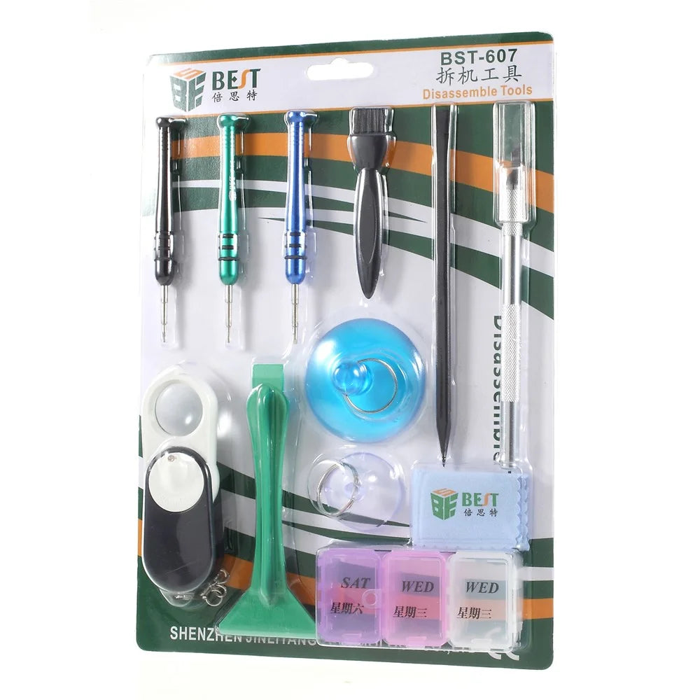 BEST BST-607 11-in-1 Professional Screwdriver Repair Disassemble Tool Set for iPhone Huawei Smartphone - 7