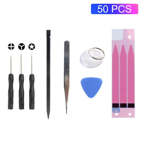 50Pcs JF-8161 8-in-1 Battery Adhesive Sticker Screwdriver Repair Tool Kit for iPhone 8 Plus/7 Plus/6s Plus/6 Plus - 1