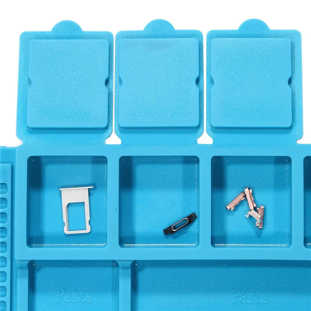 IPARTSEXPERT Heat Insulation Magnetic Screw Keeper Silicone Mat Cell Phone Maintenance Platform Pad - 5