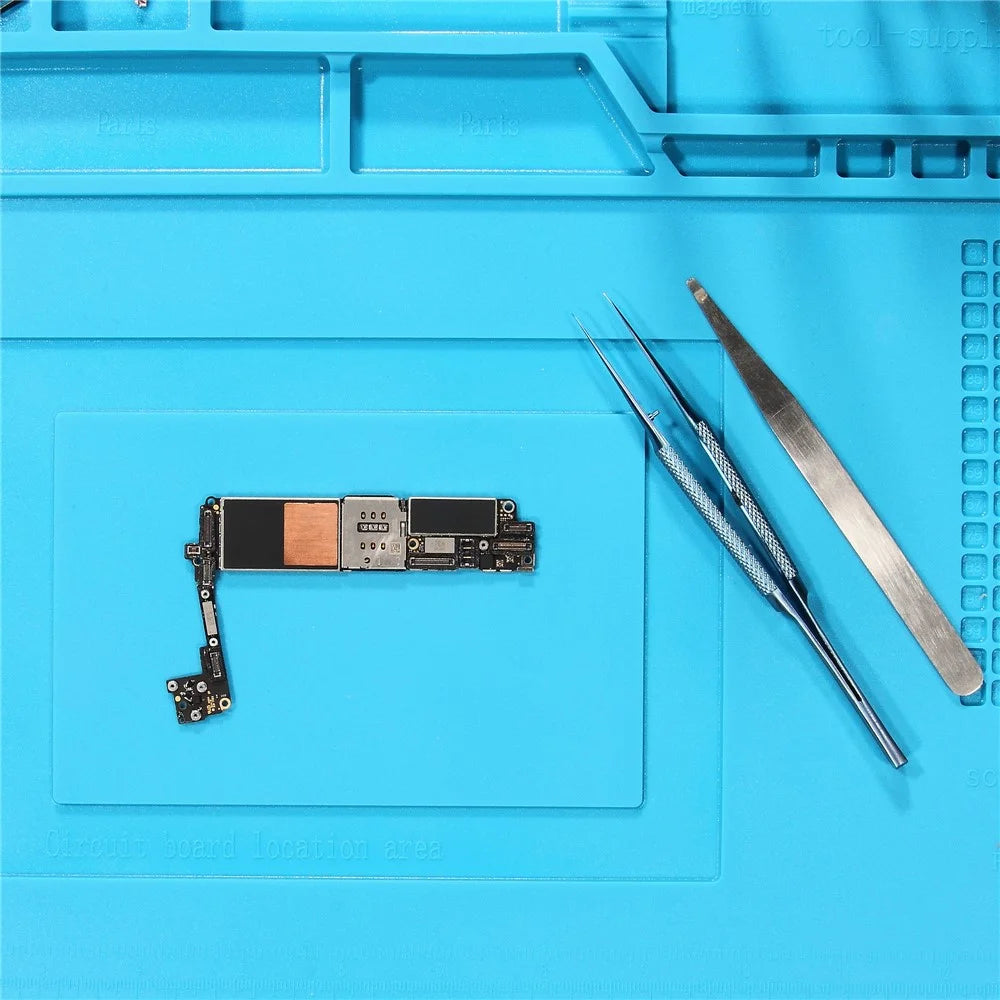 IPARTSEXPERT Heat Insulation Magnetic Screw Keeper Silicone Mat Cell Phone Maintenance Platform Pad - 7