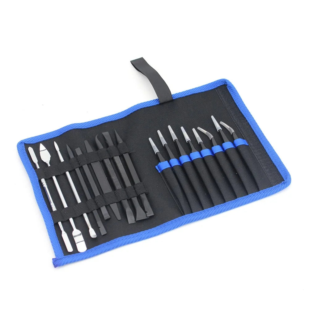 JF-8169 17 in 1 Mobile Phone Opening Pry Tool Tweezers Crowbars Repair Kit - 4