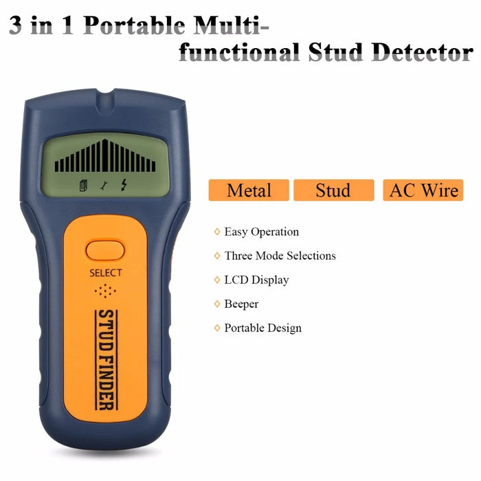 TS79 Handheld 3 in 1 Stud Finder Wire Metal Wood Detector Wall Scanner with LCD Display - 7