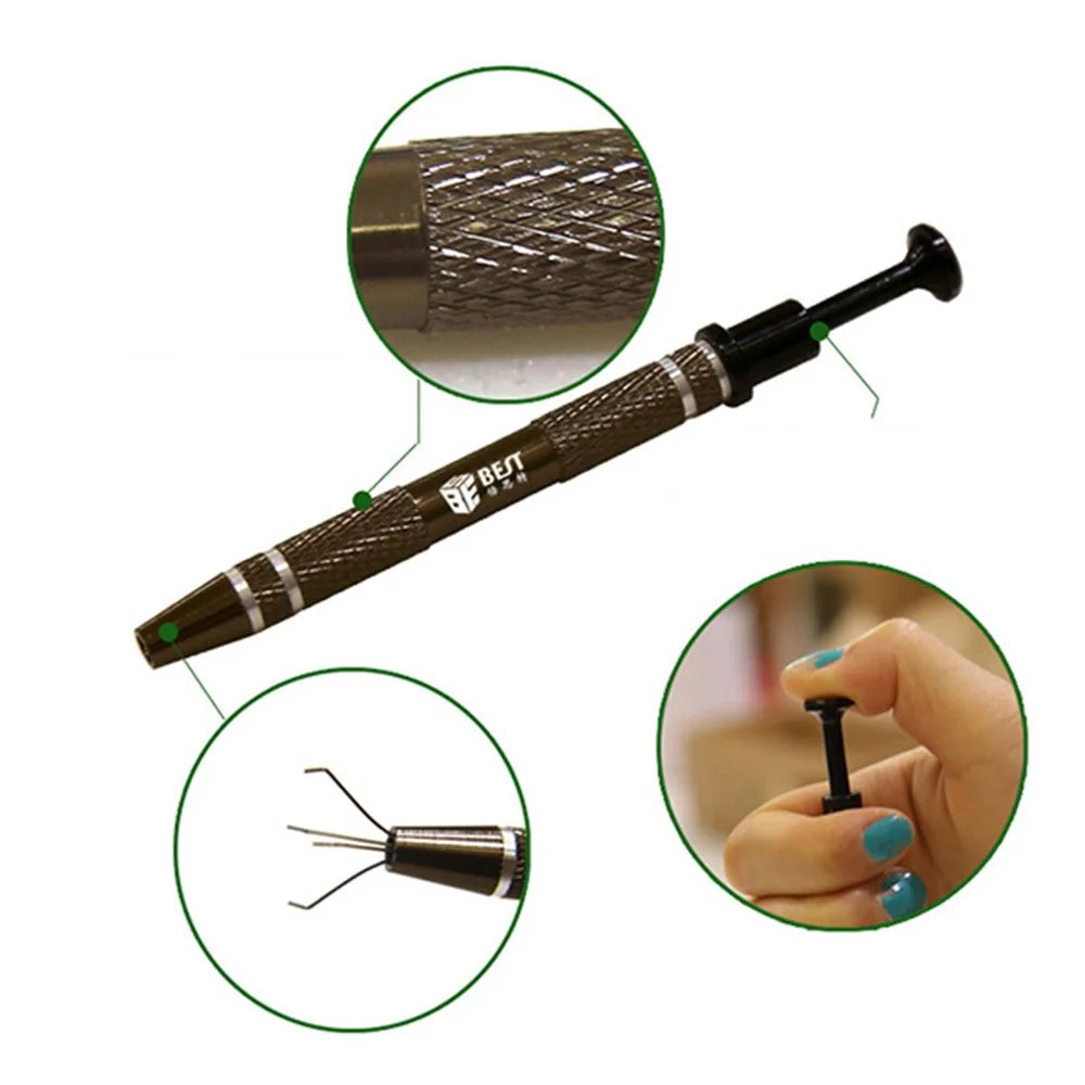 BEST BST-611 IC Chips Tiny Precise Components 4 Claws Pick-up Grabber Tool - 1