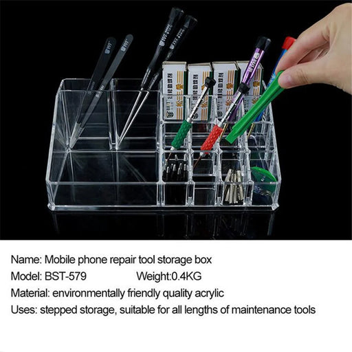 BEST BST-579 Muliti-slot Acrylic Storage Box Holder for Repair Tools - 2