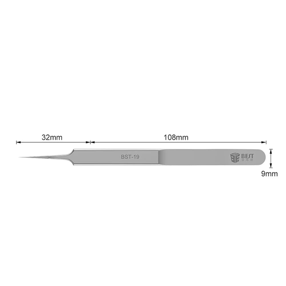 BST-19 Professional Jumper Wire Fingerprint Repair Stainless Steel Tweezers - 2