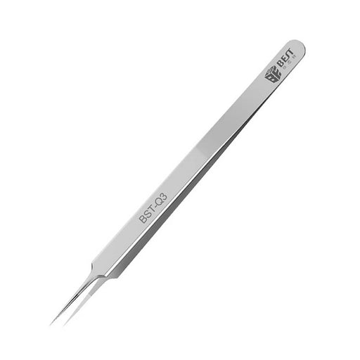 BEST BST-Q3 202 Stainless Steel Precision Jumper Wire Tweezers Hand Tool - Straight Tip - 1