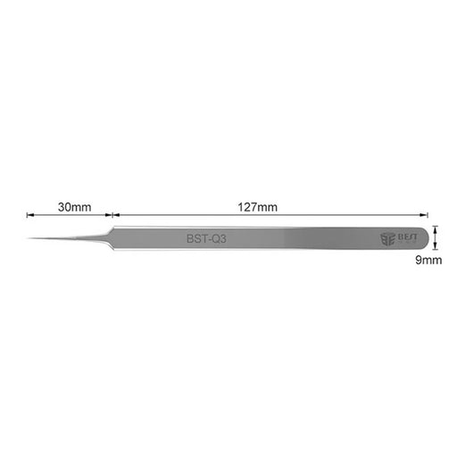 BEST BST-Q3 202 Stainless Steel Precision Jumper Wire Tweezers Hand Tool - Straight Tip - 2