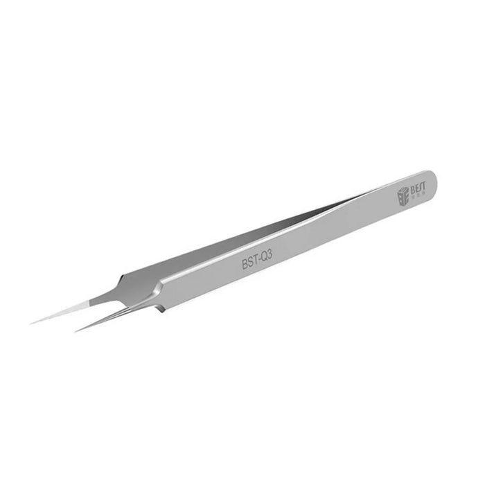 BEST BST-Q3 202 Stainless Steel Precision Jumper Wire Tweezers Hand Tool - Straight Tip - 3
