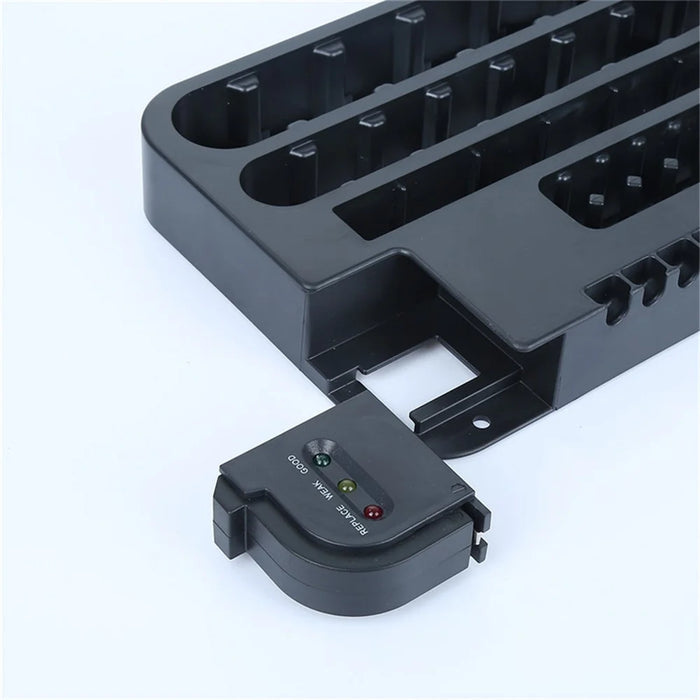 72 Various Sizes Holes Battery Organizer Storage Case with Removable Battery Tester - 7