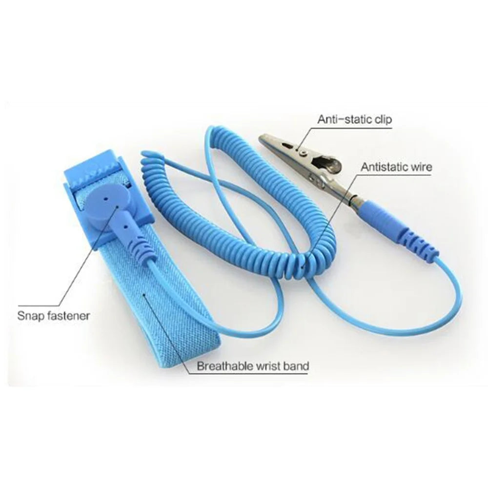 BST Anti Static ESD Wrist Strap Grounding Adjustable Elastic Bracelet - Blue - 2