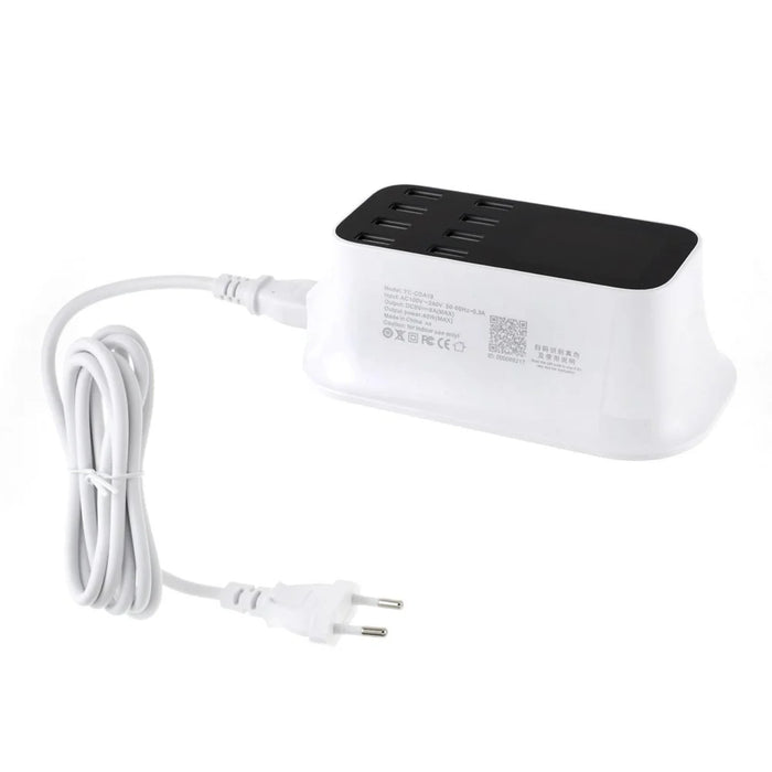 YC-CDA19 CE/RoHS/FCC Docking Station Multiple USB 8-Port Charger Desktop Charger Hub LED Display - EU Plug - 2