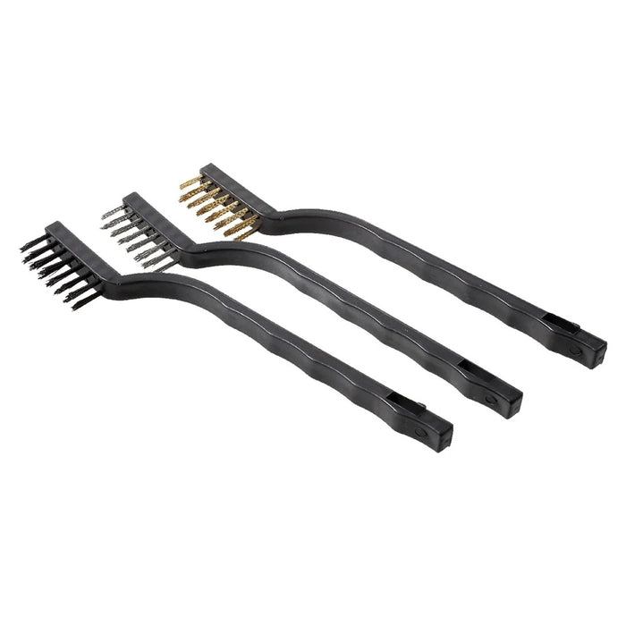 3-Pieces Wire Brush Set for Cleaning Welding Slag Rust and Outdoor Grills - 1