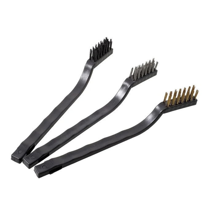3-Pieces Wire Brush Set for Cleaning Welding Slag Rust and Outdoor Grills - 3