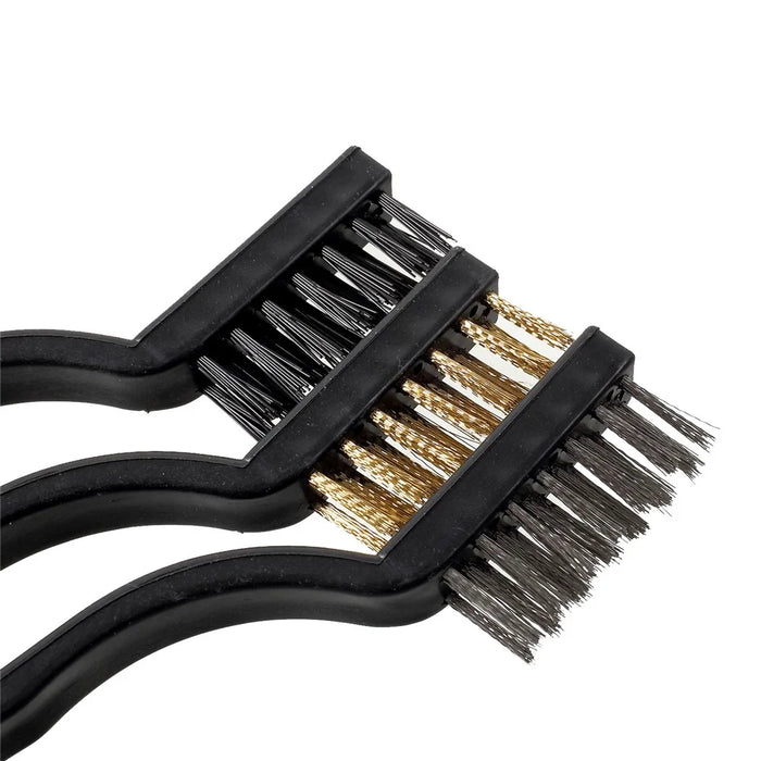3-Pieces Wire Brush Set for Cleaning Welding Slag Rust and Outdoor Grills - 5