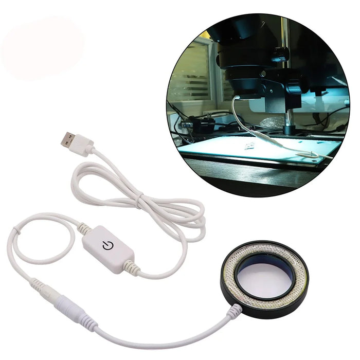 SS-033C 2-in-1 USB Adjustable LED Round Light with UV Oil Smoke DustProof Mirror for Microscope Dustproof - 1
