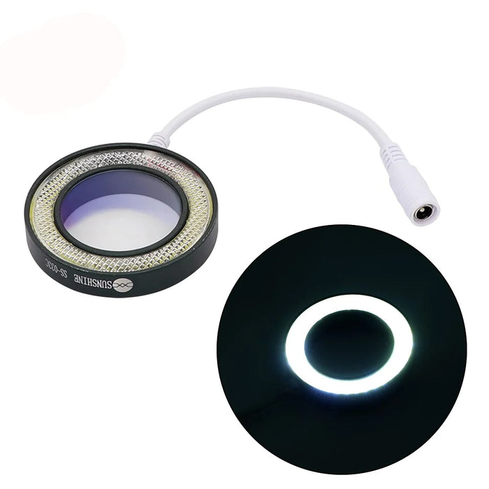 SS-033C 2-in-1 USB Adjustable LED Round Light with UV Oil Smoke DustProof Mirror for Microscope Dustproof - 2