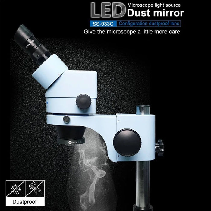 SS-033C 2-in-1 USB Adjustable LED Round Light with UV Oil Smoke DustProof Mirror for Microscope Dustproof - 3