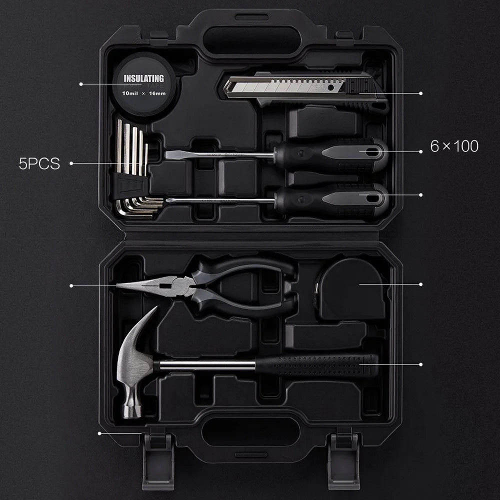 XIAOMI YOUPIN JIUXUN 12 in 1 Tool Kit Household Hand Tool with Screwdriver Wrench Hammer Toolbox (Chinese Version) - 7
