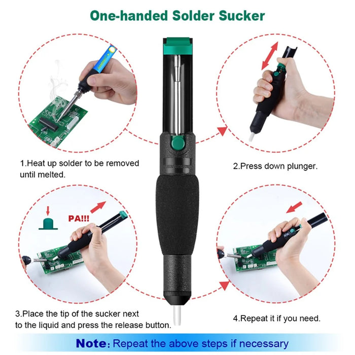 HANDSKIT 22 Pcs Soldering Iron Kit 220V 60W Electric Adjustable Temperature Soldering Iron with Soldering Tips Stand Tools - EU Plug - 5