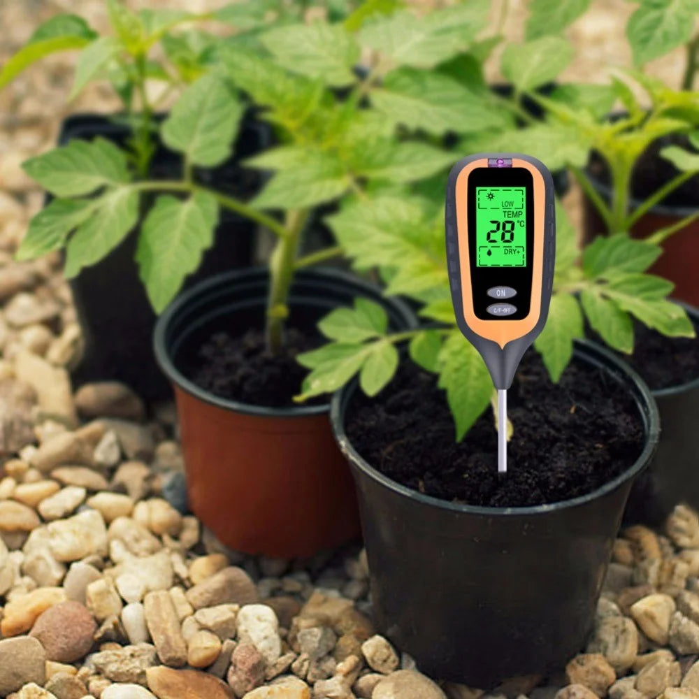 4-in-1 Soil Temperature/Moisture/Light/PH Tester for Farm, Garden, Lawn - 5