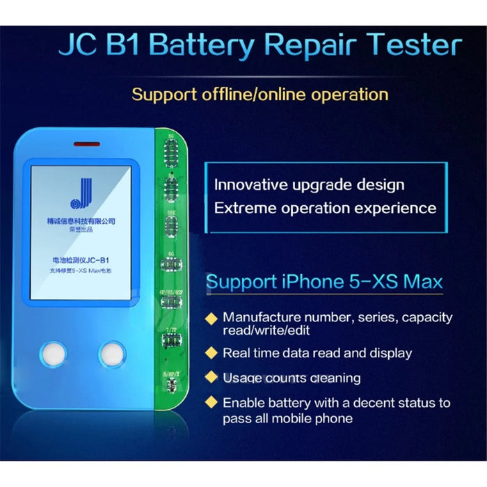 JC-B1 Battery Detector Tester for iPhone XS Max/XS/X/8 Plus/8/7 Plus/7/6s Plus/6s/6 Plus/6/5 SE/5s/5 - 2