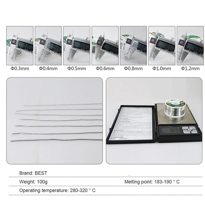 BEST Sn60Pb40 Flux Core Solder Wire - 0.3mm x 100g - 4