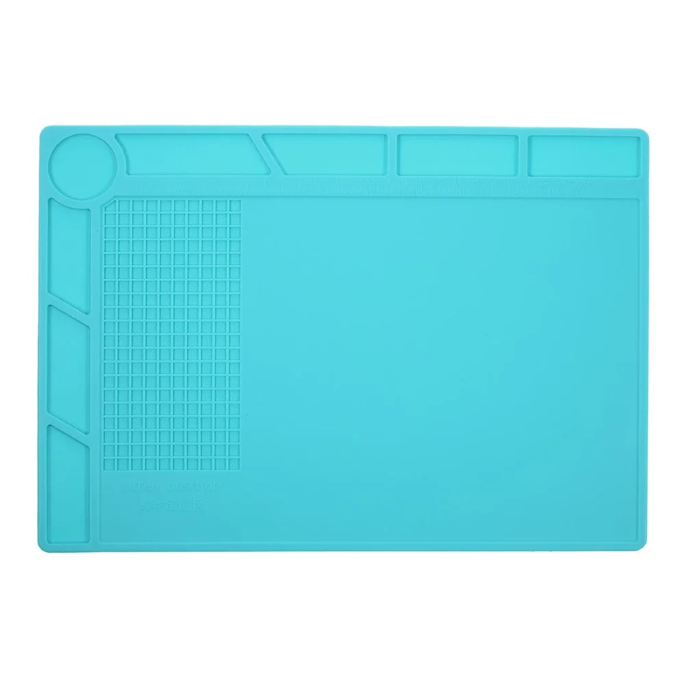 Silicone Pad Phone Maintenance Platform High Temperature Resistant with 25cm Scale Ruler - Blue - 2