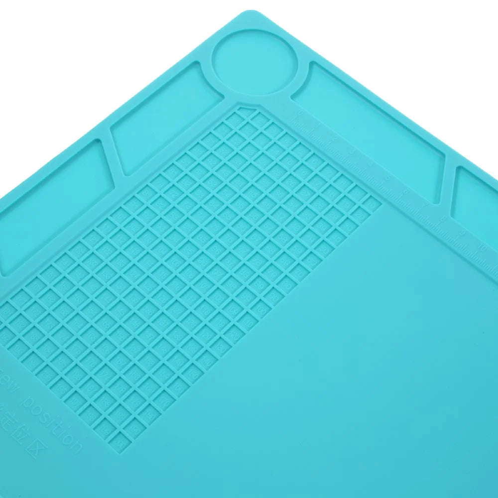 Silicone Pad Phone Maintenance Platform High Temperature Resistant with 25cm Scale Ruler - Blue - 3