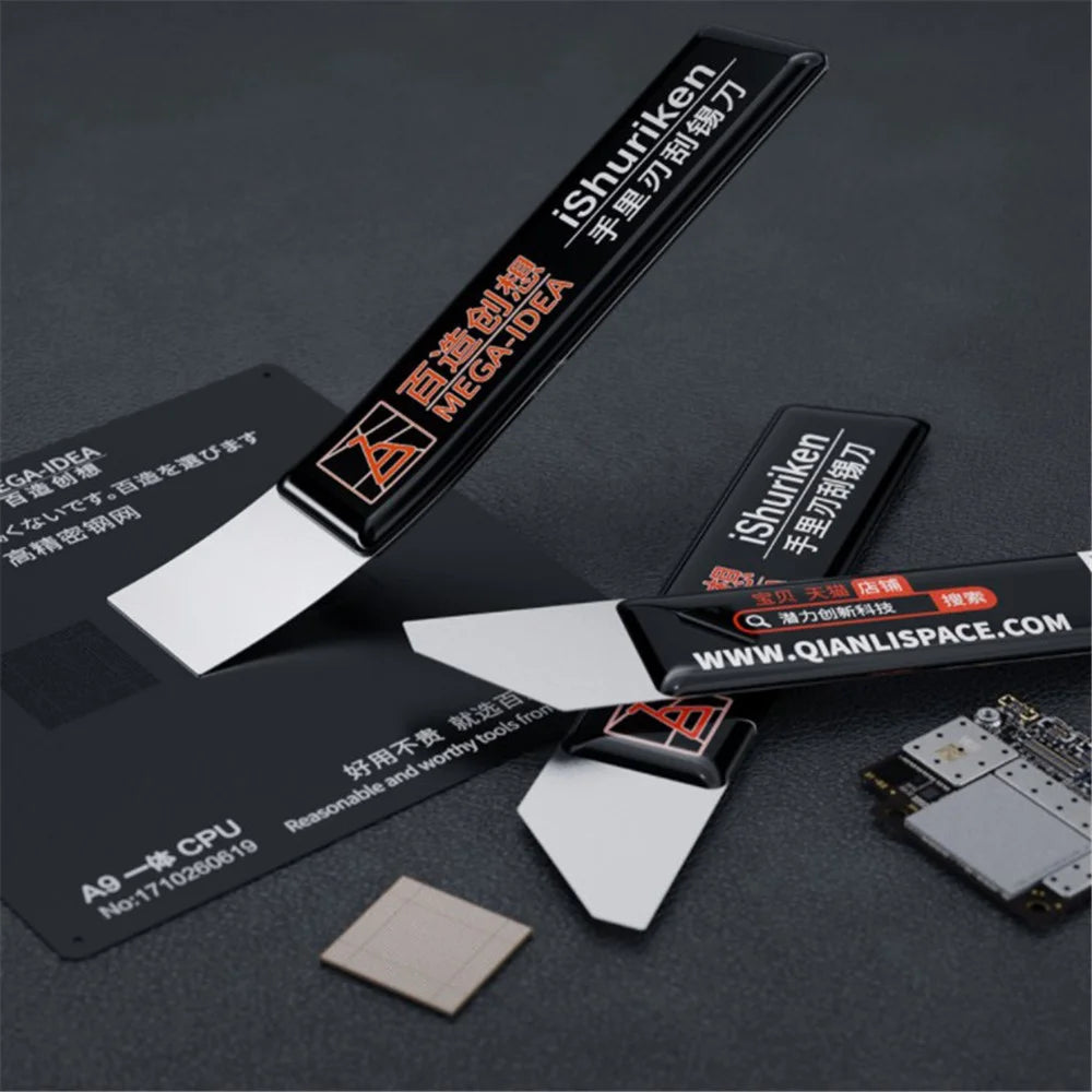 MEGA-IDEA iShuriken BGA Reballing Scraping Tin Knife Scraping Soldering Paste Hand Blade Scraping Knife - Flat Mouth - 5