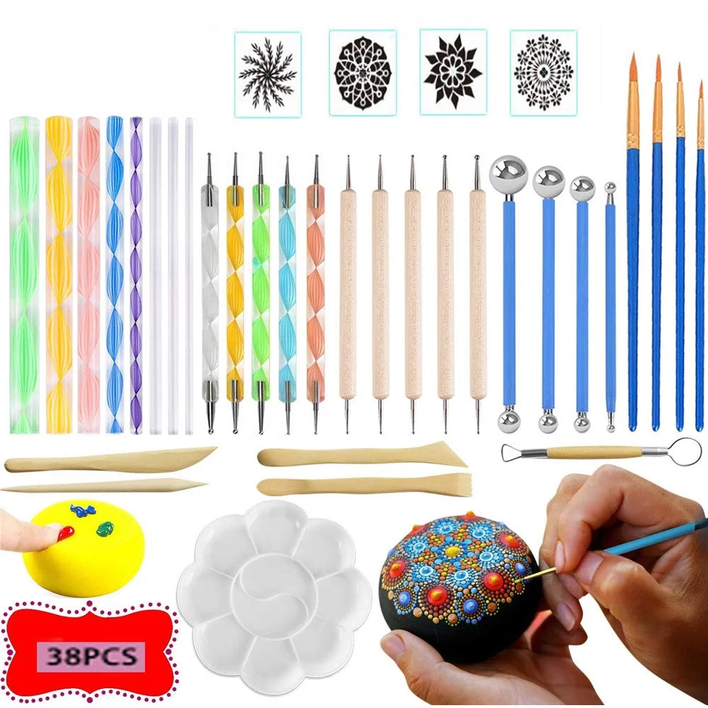 38Pcs / Set Ceramic Pottery Clay Ball Draw Painting Polymer Sculpture Tool Set - 6