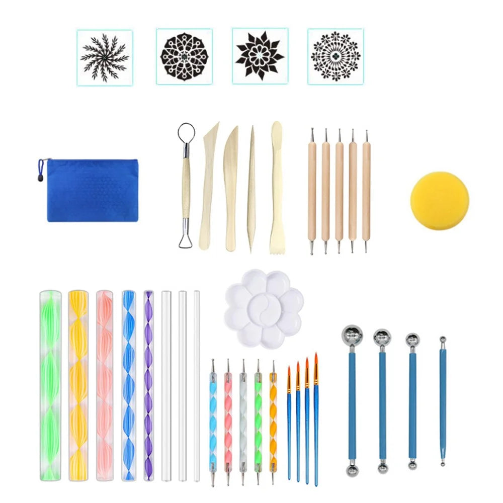 38Pcs / Set Ceramic Pottery Clay Ball Draw Painting Polymer Sculpture Tool Set - 7