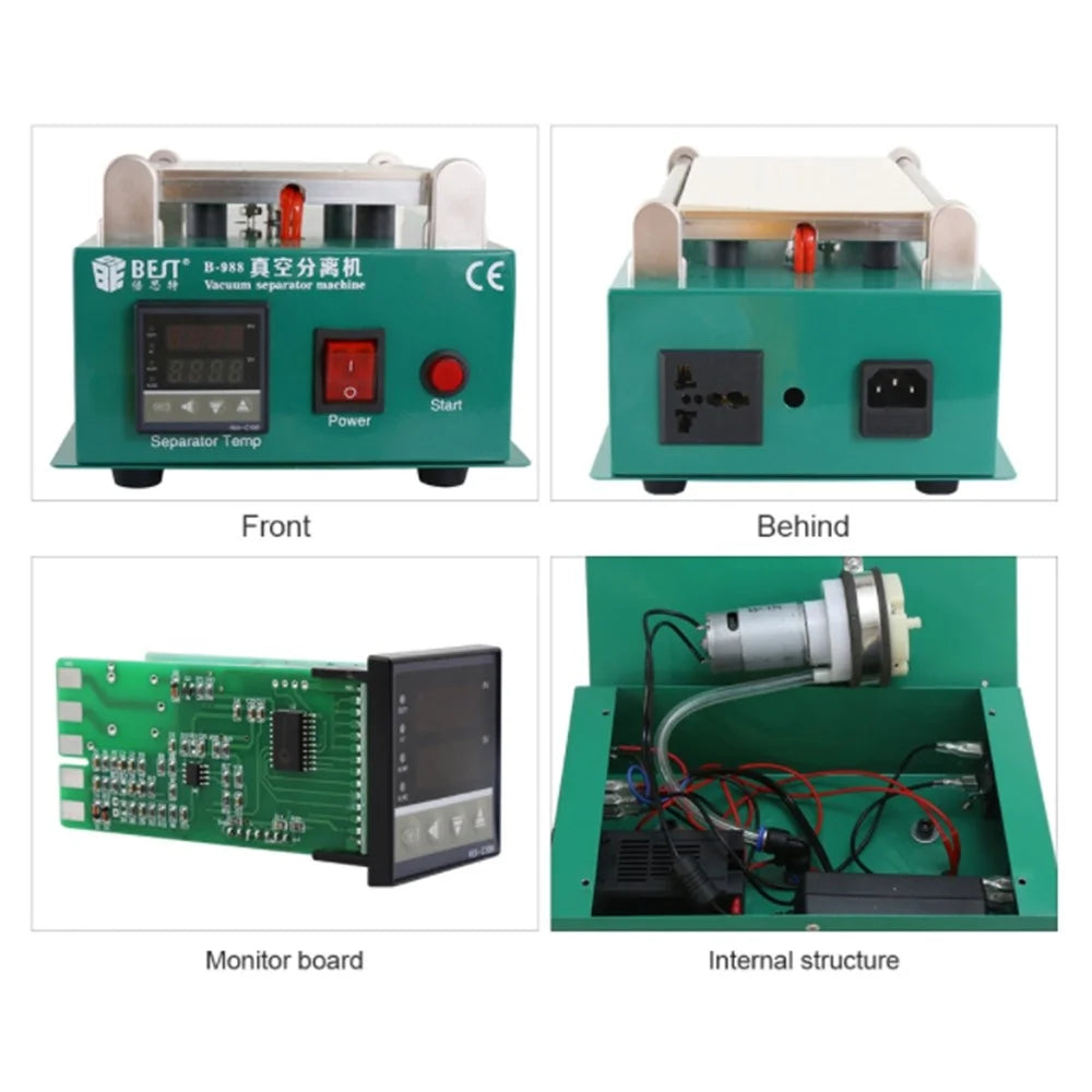 BEST BST-988 Vacuum LCD Touch Screen Glass Separator Machine, Platform Size: 190mm*110mm - 220V / EU Plug - 4