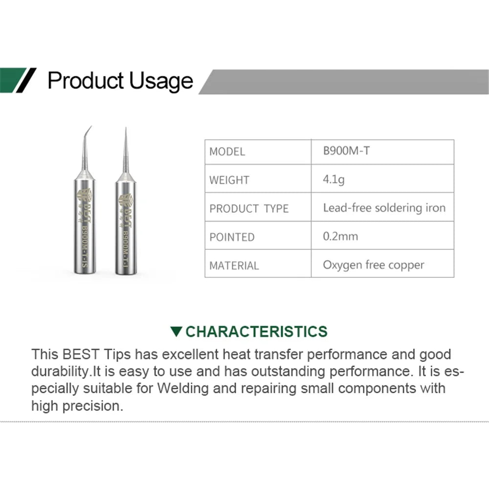 BST-B900M Flying Wire Soldering Iron Head - Straight Head - 3