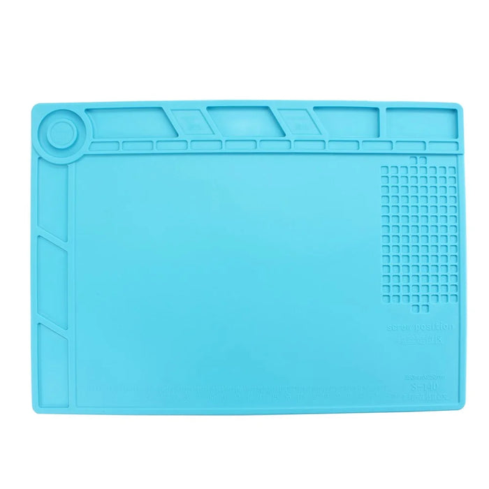 S-140 Silicone Heat Insulation Repair Platform Mat with Magnetic Screw Section - Blue - 3