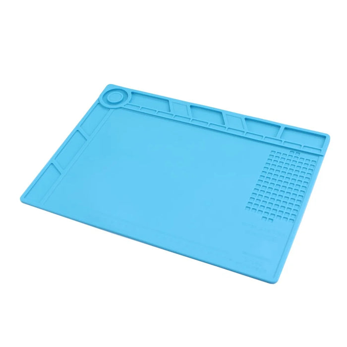 S-140 Silicone Heat Insulation Repair Platform Mat with Magnetic Screw Section - Blue - 4