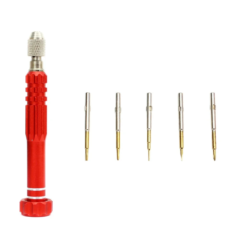 5-in-1 Professional Disassembling Repair Opening Tool Screwdriver Set for iPhone Repair - Red - 3